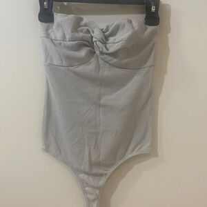 Audrey 3+1 Light Gray Bandeau Bodysuit
